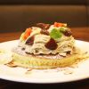 秋の味覚「モンブランホットケーキ」販売中です！